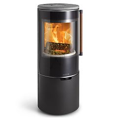 Печь K 900 низкая soapstone, кожаная ручка + хром. окантовка стекла
